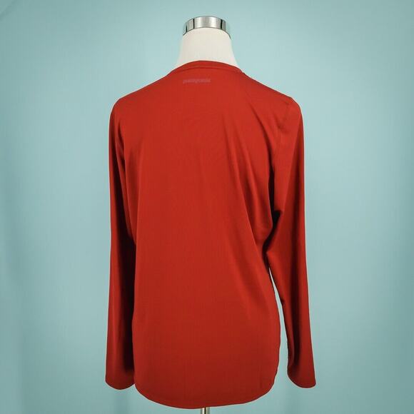 Patagonia Size Large L Red Capilene Crew Neck Long Sleeve Active Baselayer Top - Picture 3 of 5